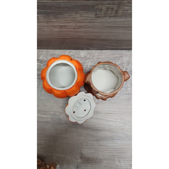 Vtg 1980s Jack O Lantern Porcelain Potpourri Pot Halloween - Picture 8 of 8